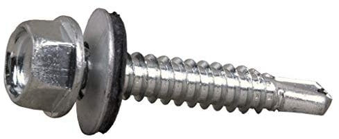 DOJA industrial | VITI AUTOFILETTANTI PER METALLO M5 | PACK 100 | 5,5 x 22 mm | Viti autoperforanti testa esagonale con rondella | Autofilettanti in acciaio per fissaggio carrozzeria Legno Lamiera