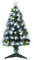 HOMCOM Albero di Natale Artificiale 90cm con 90 Rami, Albero di Natale con Luci a LED e Fibre Ottiche, Base Pieghevole Rimovibile