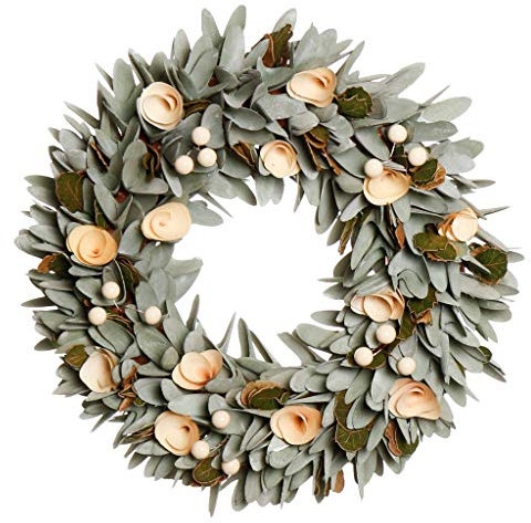 Christmas Wreath Large 14 Front Door Winter Wreath Wall Hanging Christmas Garland Ornament (Green)