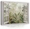 Bilder Fensterblick Wald Dschungel - Modern Canvas Leinwandbild XXL Illusion Fenster Schlafzimmer Wohnzimmer Wandbild Kunstdruck Wandbilder Wand Bild auf Leinwand Aufhängefertig (14051, 120x80 cm)