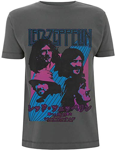 Led Zeppelin Japanese Blimp Band Logo Official Men's T-Shirt Charcoal Grey