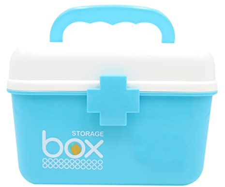 Zerodeko Medicine Storage Box Medication Organizer, Lockable First Aid Box with Convenient Handle 2 Layer Medical Box for Storing Medicines, Bandages, Ointments & Medical Tools Home Accessories