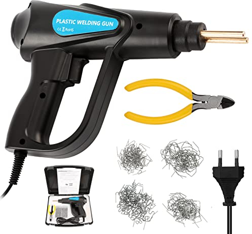Mulcort Agrafeuse à Chaud 70W, kit de réparation de Pare-Chocs de Voiture pour Machine à souder en Plastique, Pince, 4 Types d'agrafes pour Coin Plat/extérieur/Coin intérieur/Vague