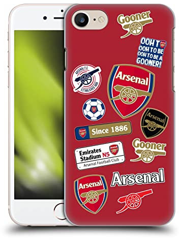 Head Case Designs Officially Licensed Arsenal FC Collage Logos Hard Back Case Compatible With Apple iPhone 7/8 / SE 2020 & 2022
