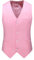 Gilet Abito Formale Uomo - Uomo vestibilità Regolare Casual di Alta qualità Tinta Unita Monopetto Slim di Grandi Dimensioni Scollo A V Gilet Gilet Tasche Multiple,Rosa,5XL