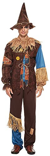 EraSpooky Vogelscheuchen Kostüm für Erwachsene Männer für Halloween, Karneval, Motto Party Kleidung für Männer und Damen, Halloween Kostüm für Paare