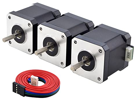 STEPPERONLINE E Series Nema 17 Schrittmotor 2A 55Ncm 1,8 Grad mit 1 Meter Kabel für 3D-Drucker CNC(3 Pack)
