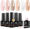 Modelones Builder Nail Gel 6 Colors, 8-in-ONE Pink Brown Builder Gel Set for Nails, Hard Gel Builder Nail Strengthener Extension Color Gel Base Gel Builder Gel in a Bottle