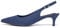 GENSHUO Womens Kitten Heel Shoes Pointed Toe Slingback Court Shoes Elegant Low Heels for Wedding Evening Suede Navy 7 UK