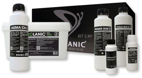 MICROLANIC - Kit Microcemento 5M² Listo al Uso para Paredes sobre Yeso, Pladur, Pintura lisa, etc. SAL. (CREMA MANÍ)