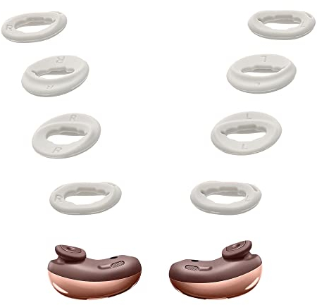 kwmobile Earbud Tips Compatible with Samsung Galaxy Buds Live (Set of 8) - Silicone Covers Size S and L - White