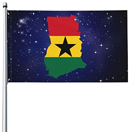 Ghana-Flagge, Landkarte, 9,1 x 1,5 m – UV-beständig – Garten-Yard-Flagge, Außenflagge mit Ösen