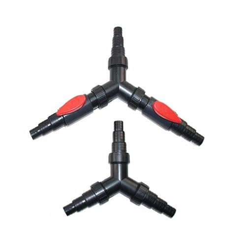 Finest-Filters Pond Pump Y Water Distributor Valve Connector Pond Hose Adjustable Splitter Stopcock Regulation Ball Valve For Pond Pumps and Watercourses (25mm / 32mm / 38mm With Valves)