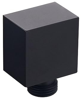 Chrom Schlauchanschluss,Messing Universal Wandanschlussbogen 1/2 Zoll,Brauseanschlussbogen Brausen und Duschsysteme Sandanschluss Wandanschluss Dusche für Handbrause (Quadrat, Schwarz)