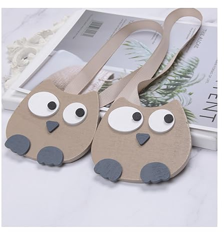 Niedlicher Cartoon-Tier-Vorhang-Raffhalter, Eulen-Raffhalter-Design, magnetischer Vorhang for Kinder, Baby, Kinderzimmer, Schlafzimmer, Wohnzimmer (Color : Gray)