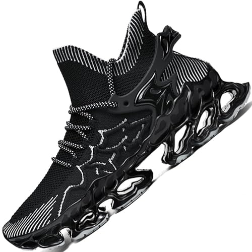 Sneakers für Herren, Blade-Schuhe, Tennis, Herren, Trailrunning, athletisch, modisch, Sport, Herren, schwarz, gelb, rot, Größe Basketball, Läufer, Joggen, Schwarz, 44 EU