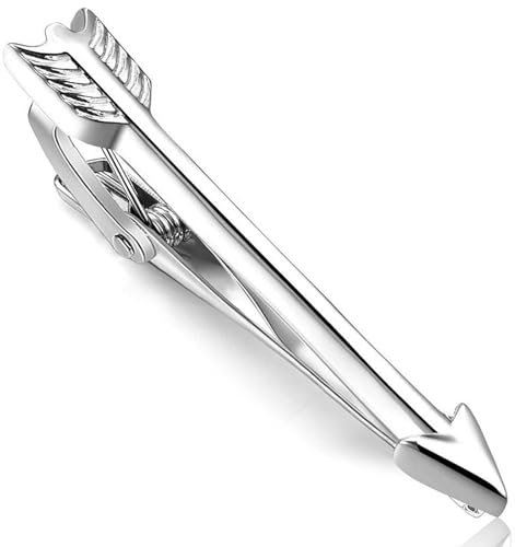 Tidefire Krawattenklammern für Männer Business Krawattenklammer Personalisierte Krawattenklammer Pin Kurzer Stil Krawattenklammern Krawattenspange (Silber 1)