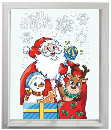 Vesone Si aggrappa alla Finestra di Natale - Adesivi Decorativi di Babbo Natale per Finestra, per Decorazioni per finestre per Piastrelle, elettrodomestici, Porte in Vetro, finestre, Desktop