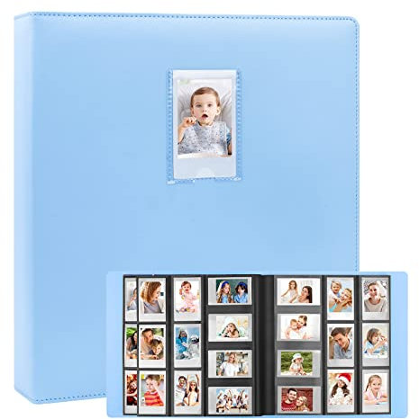 640 Pockets Photo Album for Fujifilm Instax Mini Camera, Polaroid Camera, for Fujifilm Instax Mini 11 12 9 40 Evo Liplay 8 7+ Instant Camera, Photo Album for Polaroid Kodak HP Zink 2x3 Photo (Blue)