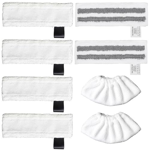 8 pezzi accessori per pulitore a vapore Kär-cher Easyfix SC2 SC3 SC4 SC5 SV7, set di panni in microfibra per Kär-cher SC1 SC2 SC3 SC4 SC5 SV7 (4 panni per pavimenti + 2 rivestimenti in tessuto + 2