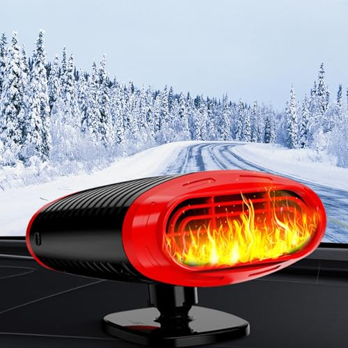 Ventilatore per riscaldamento auto, 12 Volt 150 W, portatile per il riscaldamento dell'auto, per finestre dell'auto, defogger Demister con accendisigari, porta di riscaldamento girevole a 360°, per