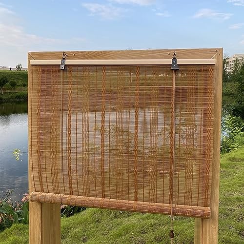 XIUXIU Stores à Rouleau en Bambou pour fenêtre - Stores enroulables pour Maison, intérieur et extérieur - 61 x 160 cm (l x H)
