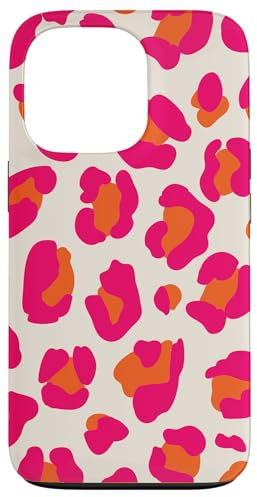 Leopardenmuster in Orange und Hot Pink Hülle für iPhone 13 Pro