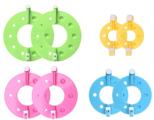 8 Stück Pompom Maker Set mit in 4 Größen, Pom Pom Maker Kunststoff Bommelschablonen für DIY Handarbeiten, Einfache Herstellung von Pompoms, Dekorationen und Kunsthandwerk, Vielseitig einsetzbar