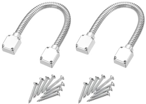 sourcing map 2 Pcs Flexible Door Loop Wire Protection Sleeving Door Wire Conduit Power Transfer Loop Armored Cable Protector Sleeve with Ends 400mm x 14mm