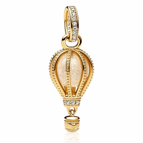 TCZNAF Sparkling Clear Hot Air Balloon Charms Bead -Anhänger für Europäische Armbänder und Halsketten für Damen