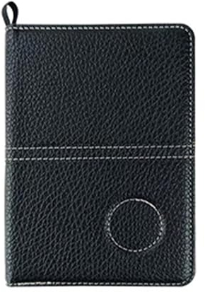 Dszemie Golf Scorecard Holder UK, Leather Score Card Holder for Golf Yardage Book Funny Waterproof Golf Scorecard Gifts Lychee Texture Scorecard Cover with 4 PCS Score Card for Men Women (Black)