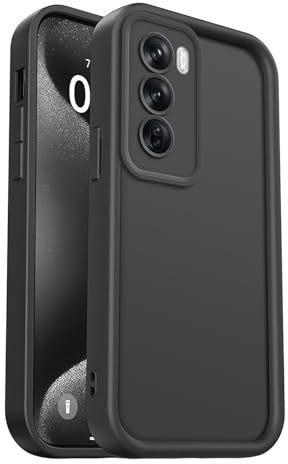 PanXCase Cover Silicone per Oppo Reno 12 Pro | Custodia Morbida e Leggera, Protezione Camera, Antiurto, Antigraffio, Retro Concavo Ergonomico, Black