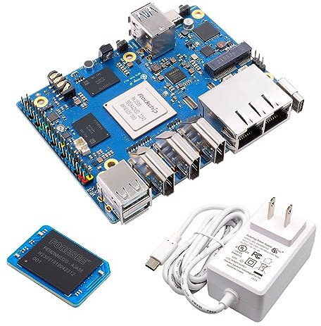 Orange Pi 5 Plus 32GB LPDDR4/4x Rockchip RK3588 8-Core 64-Bit Single Board Computer with 256GB eMMC, Development Board Run Orange Pi/Ubuntu/Debian/Android 12 OS (5 Plus 32G+256G eMMC+Power Supply)
