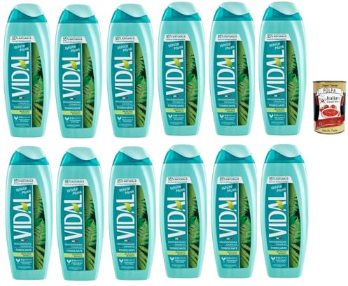 Vidal docciagel muschio bianco, Duschgel, Moschus, weiß, 250 ml, 12x 250 ml + Italian Gourmet polpa 400g