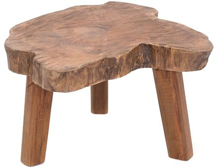 CREEDWOOD Pflanzen HOCKER Slice | Massivholz | Baumscheibe Beistelltisch, Blumenhocker, Baumstamm Holz Schemel, Kleiner Blumentisch, Kaffeetisch Natur