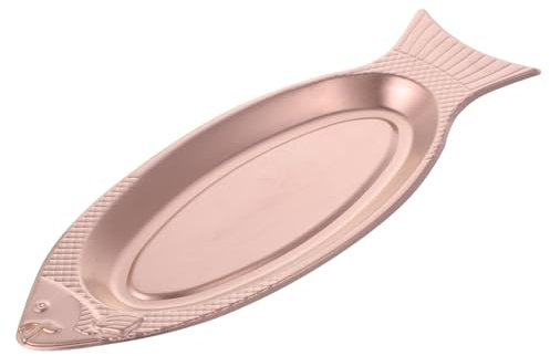SHOWERORO Fish Shaped Plate Stainless Steel Food Plate Multipurpose Kitchen Gadget Home Use