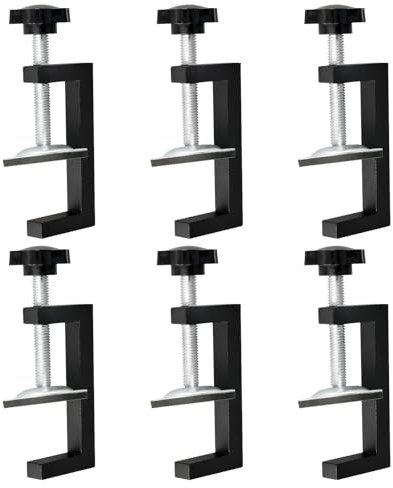 PZJFH 6 Stück C klemme Kit, Klemmbereich 10-60 mm Tischklemme, Verstellbaren Schraubzwingen Klein, Universal Tischklammern, für Holzarbeiten Werkzeug Heimwerken & Autoreparatur