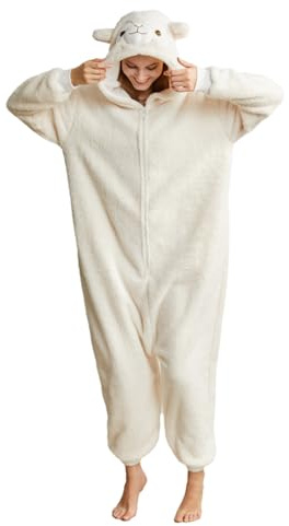 Laahoem Animal Alpaga Pyjama Homme Femme Adulte à Capuche Homme Femme Combinaison Costume Cosplay Vêtements de Nuit
