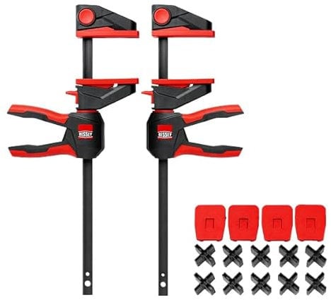 BESSEY EZ360TD-SET Kit de lames de terrasse 2 x EZ360-45 + 1 x EZ-TD, kit d'action avec un lot de 2 pinces à une main et un kit de montage de 14 pièces pour lames de terrasse, poids 2,19 kg