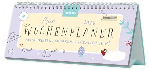 Mein Wochenplaner 2026 - Aufschreiben, abhaken, glücklich sein!: Tischkalender zum Aufstellen