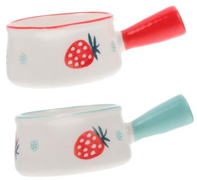 KICHOUSE 2stücke Keramik Milchtöpfe Mit Langem Griff Praktische Kaffeekocher Bruchsicher Glatte Oberfläche Auslaufsicher Für Induktionsherde Vielseitig Für Milch Kaffee Soßen Suppe Küchenut