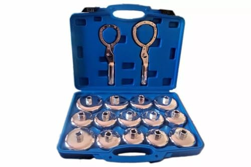 Generico Kit Chiavi a Tazza per Filtro Olio 16pz boccole rimozione Filtro Motore Auto Set di Strumenti di rimozione con Custodia