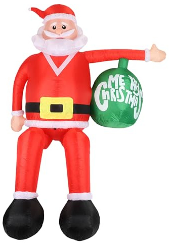 Aufblasbare Dekorationen für den Weihnachtsmann – Aufblasbarer Weihnachtsmann 7,8 Fuß im Freien, Festliche Ornamente | Aufblasbare Weihnachtsdekoration im Freien für Hof Rasen Terrasse Garten Kurze