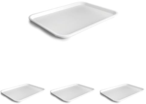 Lacor - 66997 - Vassoio per alimenti, Vassoio per alimenti, Polipropilene, Senza BPA, Impilabile, Resistente, Superficie antiscivolo, Lavabile in lavastoviglie, Colore bianco, 41.5x30.5 cm