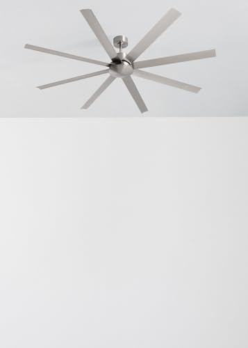 CREATE / WIND INDUSTRIAL XXL/Ventilador de techo níquel con mando / 40W, Silencioso, Ø183 cm, 6 velocidades, programable, función verano-invierno