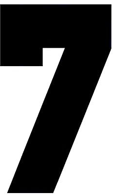 9 Tall Single Number 7 Iron On Heat Transfer for Football Baseball Jersey Sports T-Shirt Solid Font Black