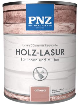 PNZ Holzlasur für Innen und Außen | lösemitttelfreie Farblasur | Nachhaltig hergestellt mit regionalen Rohstoffen | für alle Hölzer, auch Bienenhäuser, Gebinde:0.25L, Farbe:altrosa