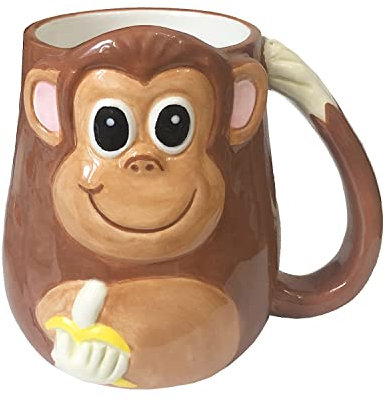 123Arts 3D Keramik Affe Kaffeetasse Wasser Tee Tasse mit Henkel