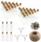 FOGAWA 48 Mini Glass Jars with Cork Stoppers - Clear Wish Bottles for Wedding Favors & Party Decor - Includes Twine & Funnels
