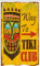 ABAKUHAUS Tiki Bar Schmaler Duschvorhang, Way to Tiki-Club, Badezimmer Deko Set aus Stoff mit Haken, 120 x 180 cm, Hellorange